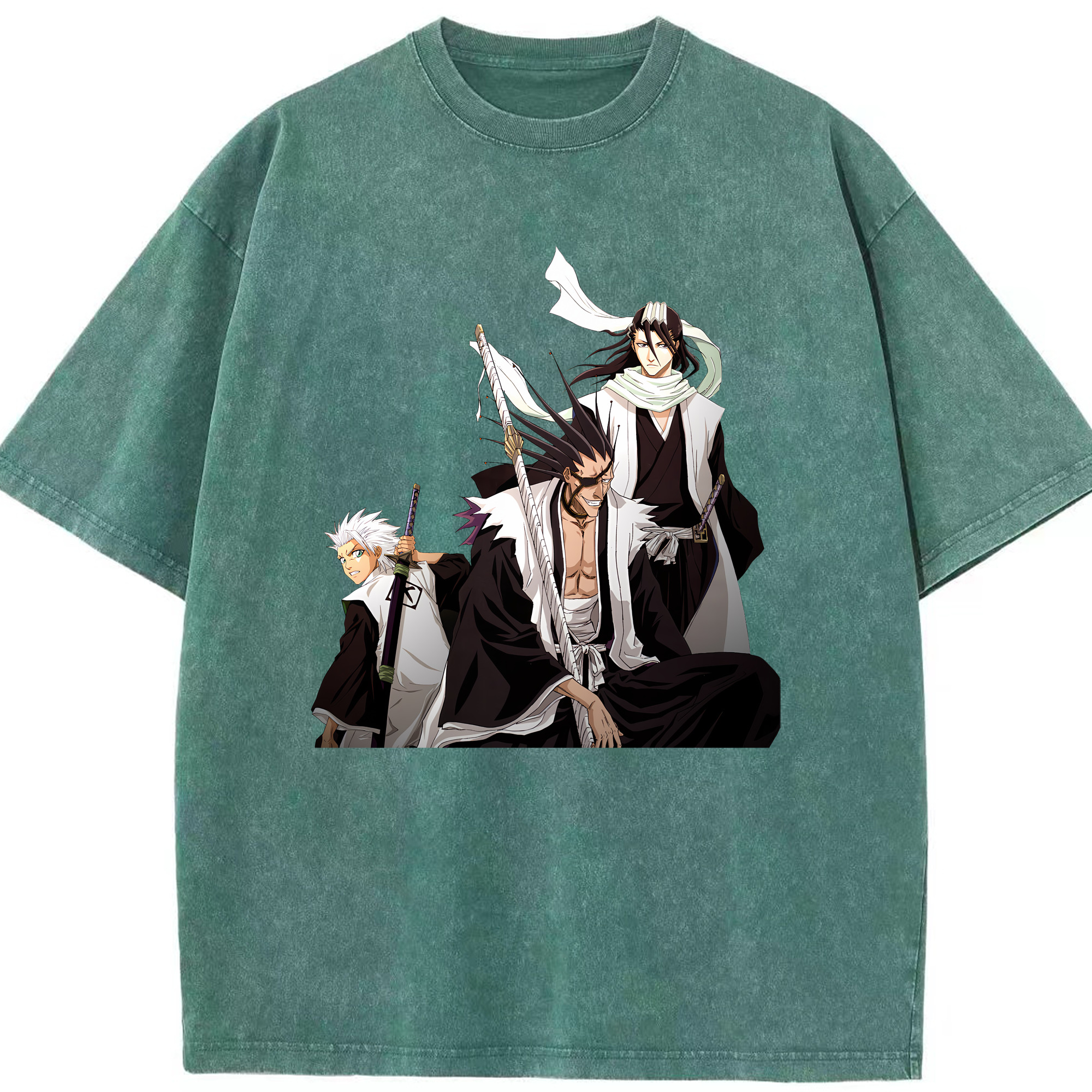 （画像用） ブリーチ ざらき けんぱち BLEACH Zaraki Kenpachi 綿100% ヴィンテージ風 半袖Tシャツ（フロントプリント）